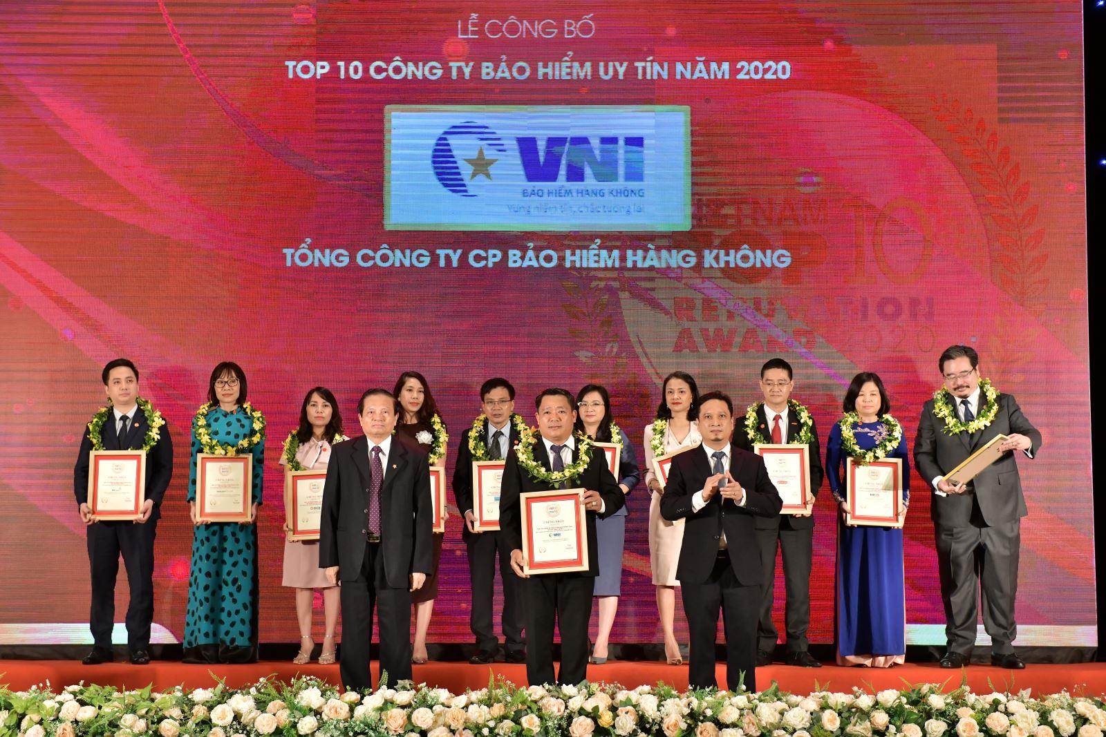VNI VINH DỰ NHẬN DANH HIỆU TOP 10 CÔNG TY BẢO HIỂM  PHI NHÂN THỌ UY TÍN VÀ FAST500 NĂM 2020